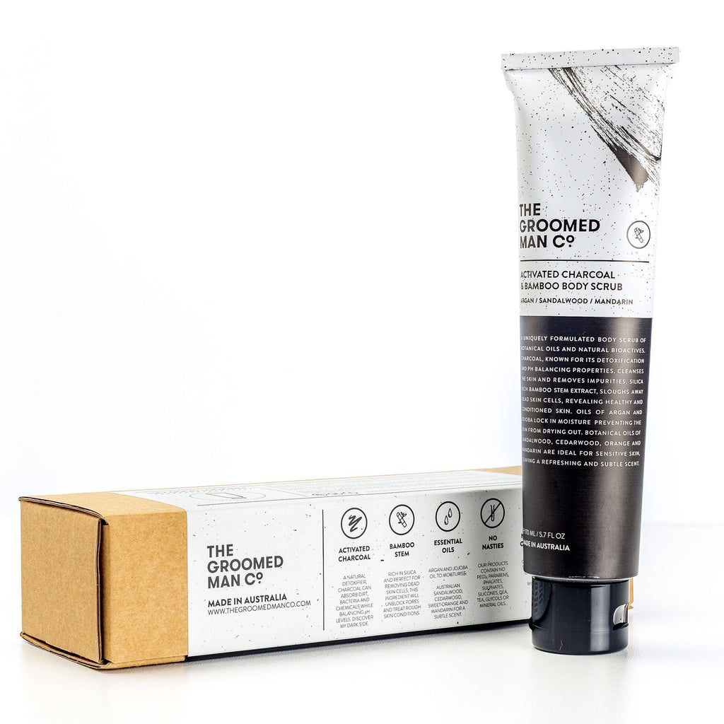 Activated Charcoal & Bamboo Body Scub, The Groomed Man Co.